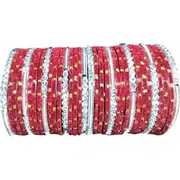 SAND Maroon Glass Artificial Stones & Beads Bangle image 1