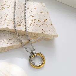 Designs & You Silver-Plated Stainless Steel Circular Pendant-picture-20