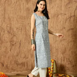 Anouk Rustic Women Floral Printed Pure Cotton Kurta image 4