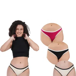 ORLIZEA Set Of 3 Cotton Blend Thongs-image-40