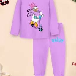 Disney By Miss and Chief Girl's Pack Of 2 Graphic Printed T-shirt & Pyjamas image 1