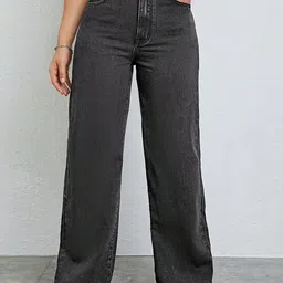 DressBerry Women Comfort Straight Fit High-Rise Light Fade Acid Wash Stretchable Jeans-image-80