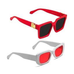 Arzonai Pack Of 2 Unisex Full Rim UV Protected Rectangle Sunglasses COMBO-2785-image-78