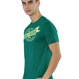Anax Aesthetics Men Pure Cotton Regular Fit Round Neck Graphic Printed Casual Tshirt image 3
