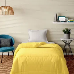 Portico Yellow Cotton AC Room 120 GSM Single Bed Comforter-image-52