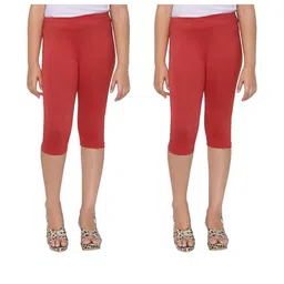 Tik Tok WEARS Girls Red Cotton Capris-image-85