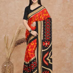 Sangria Ethnic Motifs Printed Zari Saree Comes With Blouse Piece-picture-31