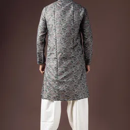 Rawayi Printed Mandarin Collar Straight Kurta image 3
