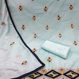 SAINOOR Embroidered Semi-Stitched Dress Material image 3