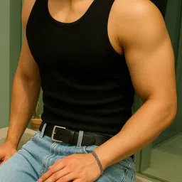 ROCKWELL Ribbed Cotton Breathable Active Fit Innerwear Gym Vests image 4