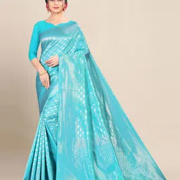 Aldwych Geometric Woven Design Silk Blend Banarasi Saree-picture-34