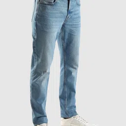 Calvin Klein Jeans Men Tapered Fit Mid-Rise Low Distress Light Fade Jeans image 5