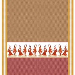 JAIPUR FABRIC Brown Ethnic Motifs 220 TC King Bedsheet with 2 Pillow Covers image 3