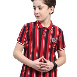 Monte Carlo Boys Striped Polo Collar T-shirt image 2