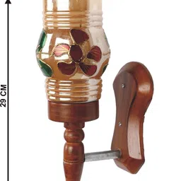 SOMIL Brown & Red Printed Glass Cylinder Shaped Wall Lamp image 3