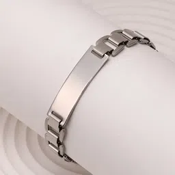 French Accent Men Silver-Plated Link Bracelet-image-10