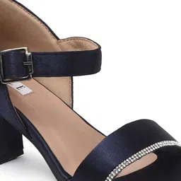 ELLE Women Embellished Party Block Sandals with Buckles image 3