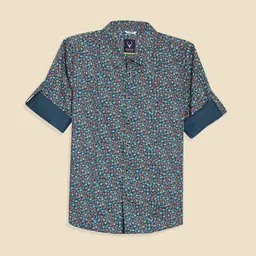 Allen Solly Junior Boys Slim Fit Floral Opaque Printed Casual Shirt-picture-11