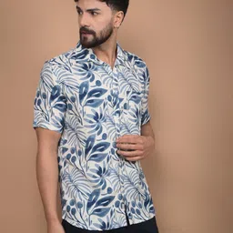 Crimsoune Club Men Premium Slim Fit Floral Opaque Printed Casual Shirt image 5