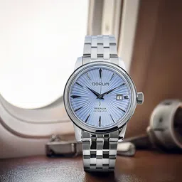 QORUM INDIA Men Brass Dial & Bracelet Style Straps Analogue Automatic Watch G101-picture-23