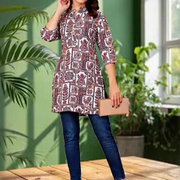 KHANJAN FASHION Geometric Printed Kurti image 3