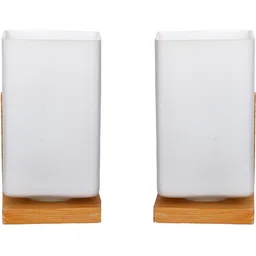 1ST TIME White & White Wood Rectangle Shaped Wall Lamp-picture-47