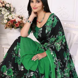 Moda Rapido Printed Saree With Unstiched Blouse Piece image 2