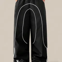 TABADTOD Women Striped Relaxed Loose Fit Parachute Trousers-image-3