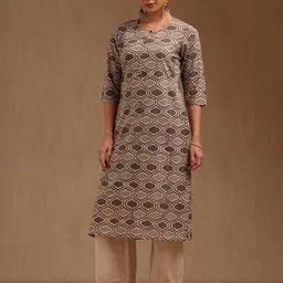 Soch Ethnic Motifs Printed Round Neck Straight Kurta image 5
