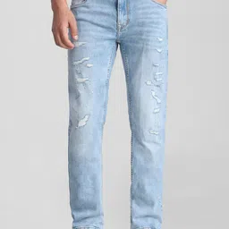 Mufti Men Slim Fit Mid-Rise Mildly Distressed Jeans-picture-32