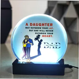 mahour creation "Best Gift for Dad from Daughter | LED Acrylic Lamp with Heartwarming Quote Table Lamp image 5