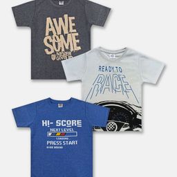 Here&Now X Game Begins Boys Set of 3 Printed T-shirts-picture-4