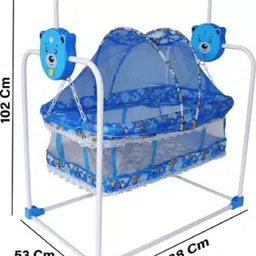 smiley bell Baby Swing Cradle Jhula with Mosquito Net for New Born Baby image 2