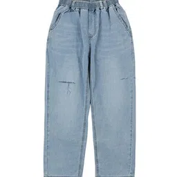 LULU & SKY Boys High-Rise Slash Knee Light Fade Jeans image 2