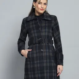 monte carlo Wool Blend Checkered Coat For Women image 1