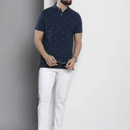 MERRIMENT Men Printed Polo Collar T-shirt-image-81