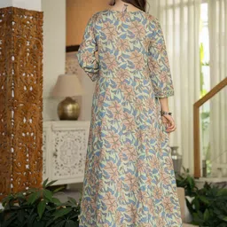 JAIMINI Women Ethnic Motifs Mirror Work Pure Cotton Kurta with Trousers & With Dupatta image 4