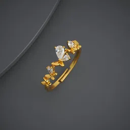 Kushal's Fashion Jewellery Gold-Plated Zircon Stone Studded Trendy Finger Ring image 2