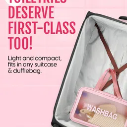 MATRA Pink & Transparent Water Resistant Large Makeup Organiser image 4