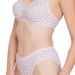 Liigne Pack Of 2 Printed Everyday Padded Bra Pure Cotton Lingerie Sets image 3