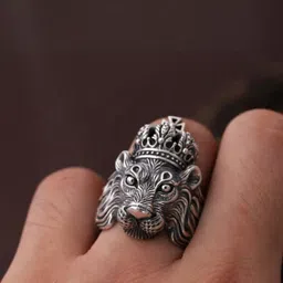 J.S ENTERPRISES Unisex Stainless Steel Oxidised Finger Ring-image-94
