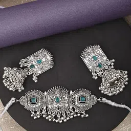 PUJVI Stone-Studded & Beaded Jewellery Set-picture-16