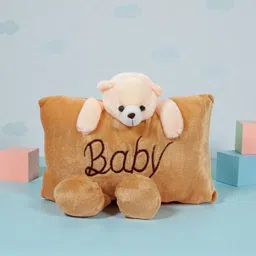 aipom Polyester Fibre Baby Pillow Pack of 1 Animals Soft Teddy Bear Baby Pillow – Cute Plush Cushion for Kids & Newborns-picture-35