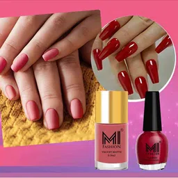MI FASHION Set of Vernis A Ongles High Shine 15 ml & Velvet Matte Nail Polish 9.9 ml image 2