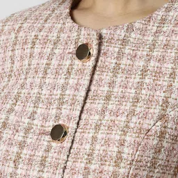 van heusen Women Checkered Single Breasted Casual Blazer image 5