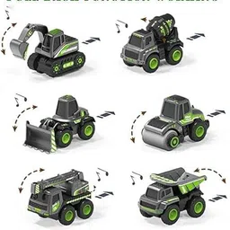 ahbht Construction Set of 6 Toys Engineering Construction Vehicle image 3