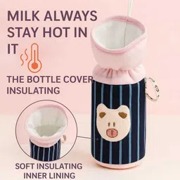 softvibe Milk Bottle Cover for Baby | Cute Bear Design | Milk Bottle Holder for Newborn image 3