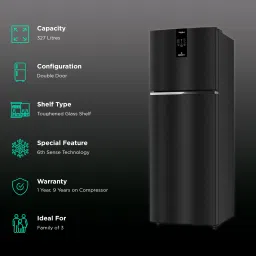 Whirlpool Intellifresh Pro 375 327 Litres 2 Star Frost Free Double Door Convertible Refrigerator with 6th Sense Technology (Grey) image 2
