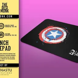 The Desi Monk Captain America Logo Anti Skid Mouse Pad for Laptops and Computers Non Slip Base Mousepad image 2