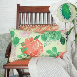 Multicolor Poly Cotton Floral 12x22 inches Cushion Covers (1pc) by Zeba-picture-44